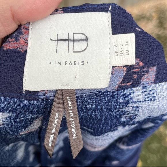 Anthropologie HD in Paris Multi Color Skirted Pant Abstract Waterfront Sz 2 - Picture 8 of 8